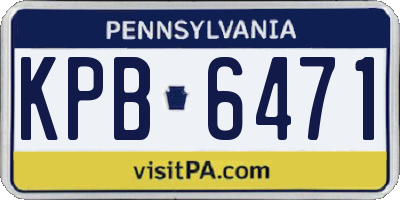 PA license plate KPB6471