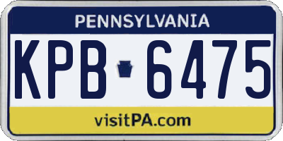 PA license plate KPB6475