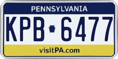 PA license plate KPB6477