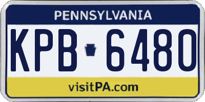 PA license plate KPB6480