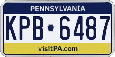 PA license plate KPB6487