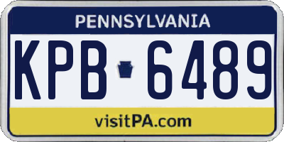 PA license plate KPB6489