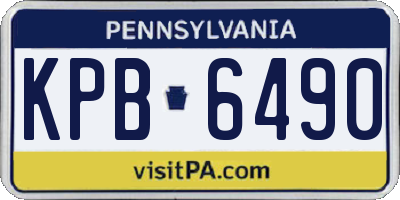 PA license plate KPB6490