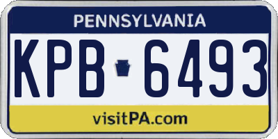 PA license plate KPB6493