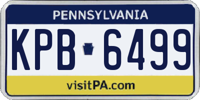 PA license plate KPB6499