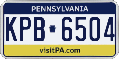 PA license plate KPB6504