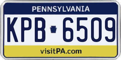 PA license plate KPB6509