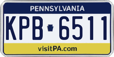 PA license plate KPB6511