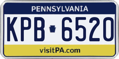 PA license plate KPB6520