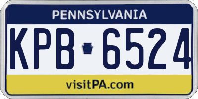 PA license plate KPB6524