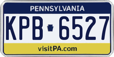 PA license plate KPB6527