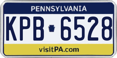 PA license plate KPB6528