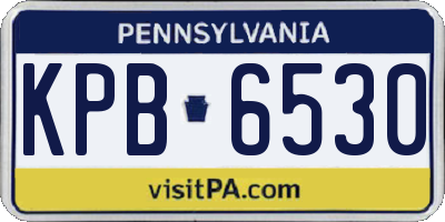 PA license plate KPB6530