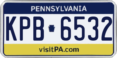 PA license plate KPB6532