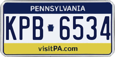 PA license plate KPB6534