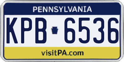 PA license plate KPB6536