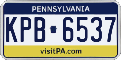 PA license plate KPB6537