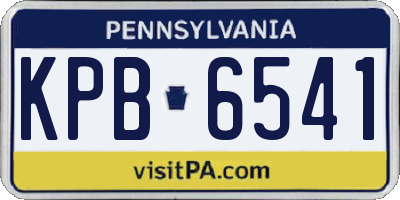 PA license plate KPB6541