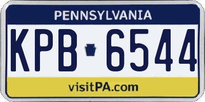 PA license plate KPB6544