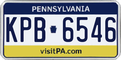 PA license plate KPB6546