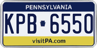 PA license plate KPB6550