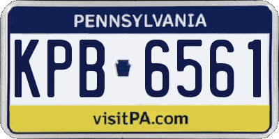 PA license plate KPB6561