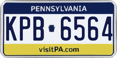 PA license plate KPB6564