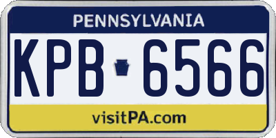 PA license plate KPB6566