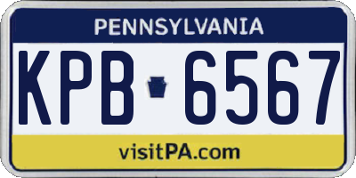 PA license plate KPB6567