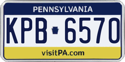 PA license plate KPB6570