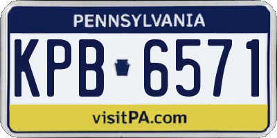 PA license plate KPB6571