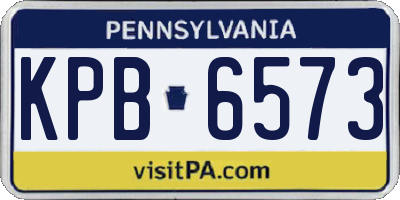 PA license plate KPB6573