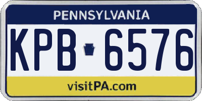 PA license plate KPB6576