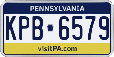 PA license plate KPB6579