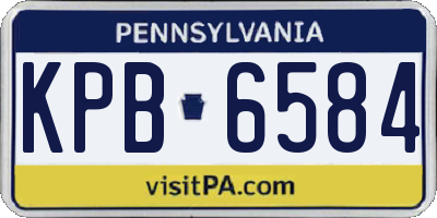 PA license plate KPB6584