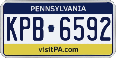 PA license plate KPB6592