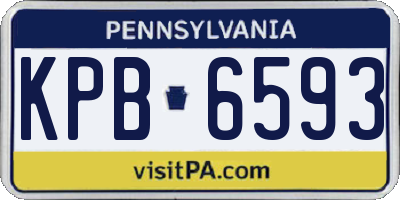 PA license plate KPB6593
