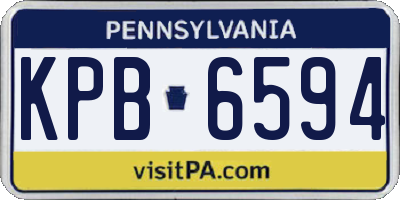 PA license plate KPB6594
