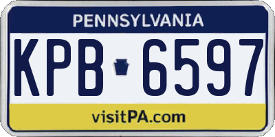 PA license plate KPB6597