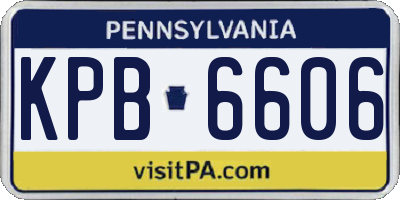 PA license plate KPB6606