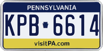 PA license plate KPB6614