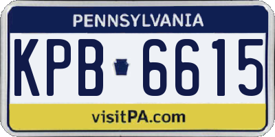 PA license plate KPB6615