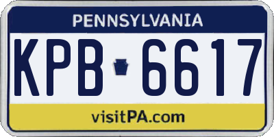 PA license plate KPB6617