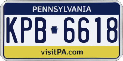 PA license plate KPB6618