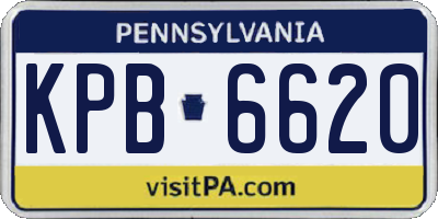 PA license plate KPB6620