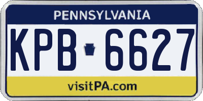 PA license plate KPB6627