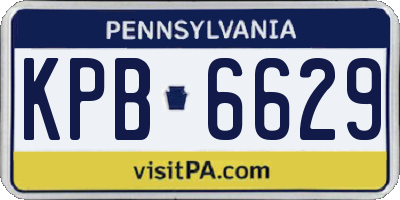 PA license plate KPB6629