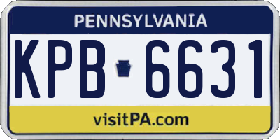 PA license plate KPB6631