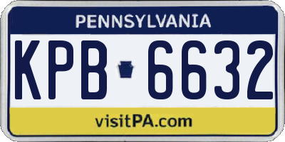 PA license plate KPB6632