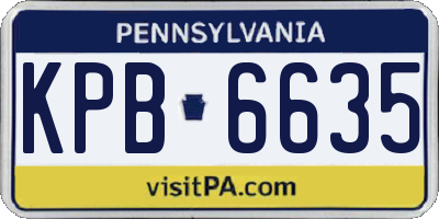 PA license plate KPB6635